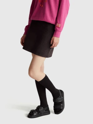 Benetton, Velvet Mini Skirt, Black, Women United Colors of Benetton