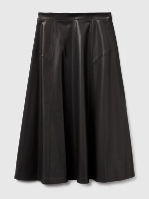 Benetton, Skirt In Imitation Leather, Black, Women United Colors of Benetton