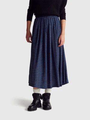 Benetton, Skirt With Graphic Print, Air Force Blue, Women United Colors of Benetton