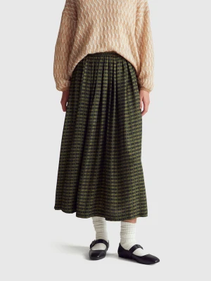 Benetton, Skirt With Graphic Print, Military Green, Women United Colors of Benetton