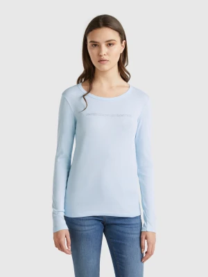 Benetton, Sky Blue 100% Cotton Long Sleeve T-shirt, size XXS, Sky Blue, Women United Colors of Benetton