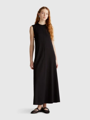 Benetton, Sleeveless Dress In Pure Cotton, size XXS, Black, Women United Colors of Benetton
