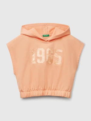 Benetton, Sleeveless Hoodie, size XL, Peach, Kids United Colors of Benetton