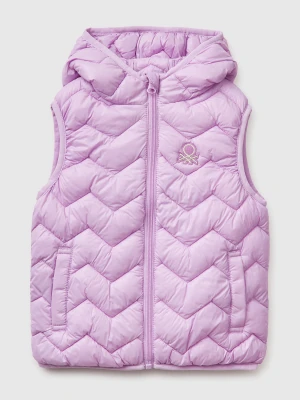 Benetton, Sleeveless Jacket With Hood, Size: 116, Lilac, Kids United Colors of Benetton