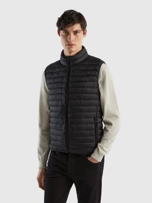 Benetton, Sleeveless Puffer Jacket With Recycled Wadding, size L, Black, Men United Colors of Benetton