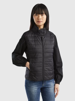 Benetton, Sleeveless Puffer Jacket With Recycled Wadding, size L, Black, Women United Colors of Benetton