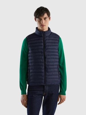 Benetton, Sleeveless Puffer Jacket With Recycled Wadding, size L, Dark Blue, Men United Colors of Benetton