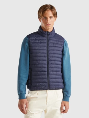 Benetton, Sleeveless Puffer Jacket With Recycled Wadding, size L, Dark Blue, Men United Colors of Benetton