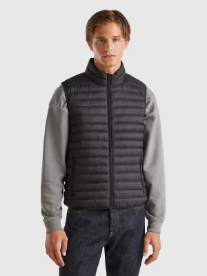 Benetton, Sleeveless Puffer Jacket With Recycled Wadding, size S, Black, Men United Colors of Benetton