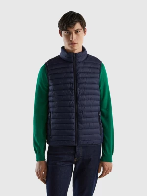 Benetton, Sleeveless Puffer Jacket With Recycled Wadding, size S, Dark Blue, Men United Colors of Benetton
