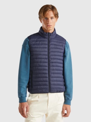 Benetton, Sleeveless Puffer Jacket With Recycled Wadding, size S, Dark Blue, Men United Colors of Benetton