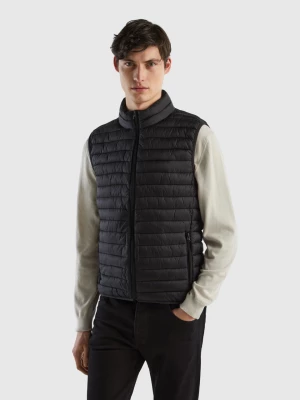 Benetton, Sleeveless Puffer Jacket With Recycled Wadding, size XL, Black, Men United Colors of Benetton
