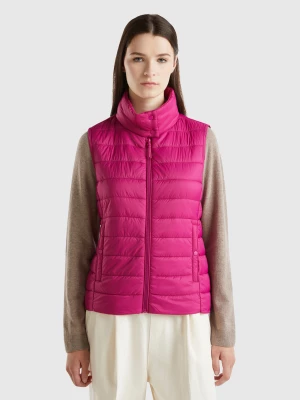 Benetton, Sleeveless Puffer Jacket With Recycled Wadding, size XXS, Cyclamen, Women United Colors of Benetton