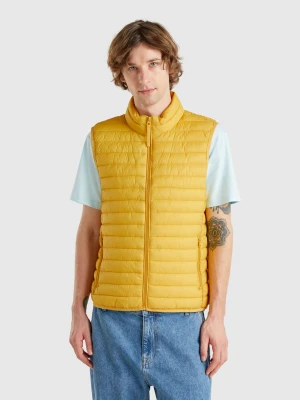 Benetton, Sleeveless Regular Fit Jacket With Padding, size XL, Mustard, Men United Colors of Benetton