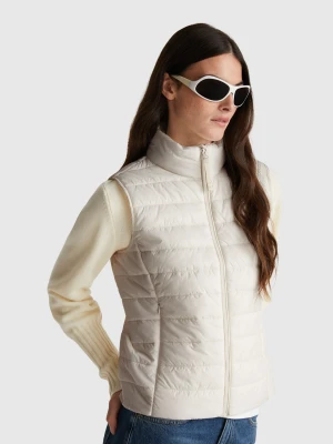 Benetton, Sleeveless Slim Fit Jacket With Padding, size XXS, Creamy White, Women United Colors of Benetton