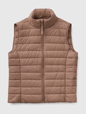 Benetton, Sleeveless Slim Fit Padded Jacket, Size: XS, Brown, Women United Colors of Benetton