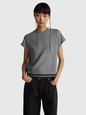 Benetton, Sleeveless Sweater In Stretch Modal, Size: XS, Gray, Women United Colors of Benetton