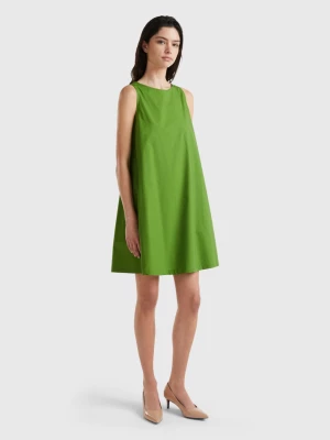 Benetton, Sleeveless Trapeze Dress, size L, Military Green, Women United Colors of Benetton