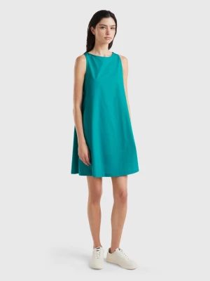 Benetton, Sleeveless Trapeze Dress, size L, Teal, Women United Colors of Benetton