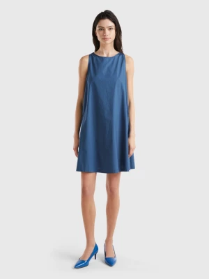 Benetton, Sleeveless Trapeze Dress, size S, Air Force Blue, Women United Colors of Benetton