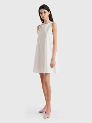 Benetton, Sleeveless Trapeze Dress, size XL, Creamy White, Women United Colors of Benetton