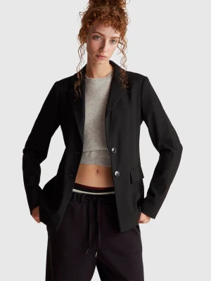 Benetton, Slim Fit Blazer, Black, Women United Colors of Benetton