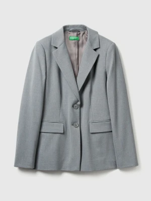 Benetton, Slim Fit Blazer, Gray, Women United Colors of Benetton