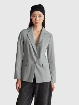 Benetton, Slim Fit Blazer, Gray, Women United Colors of Benetton