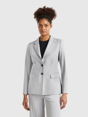 Benetton, Slim Fit Blazer, size , Gray, Women United Colors of Benetton