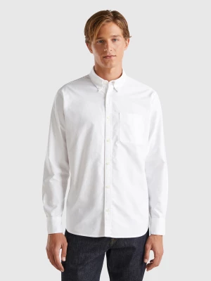 Benetton, Slim Fit Button-down Shirt, size XL, White, Men United Colors of Benetton