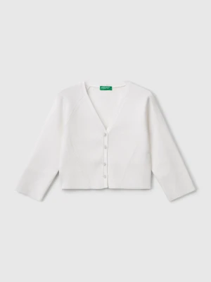 Benetton, Slim Fit Cardigan, size XL, White, Kids United Colors of Benetton