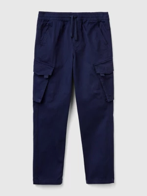 Benetton, Slim Fit Cargo Trousers, size 2XL, Dark Blue, Kids United Colors of Benetton