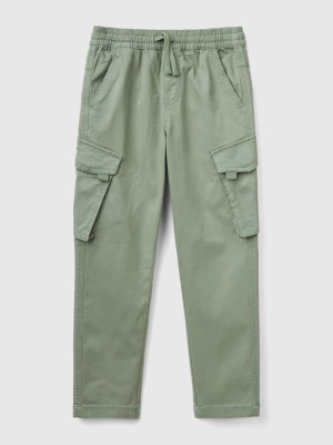 Benetton, Slim Fit Cargo Trousers, size 2XL, Light Green, Kids United Colors of Benetton