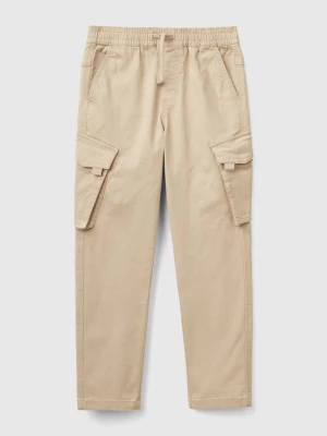 Benetton, Slim Fit Cargo Trousers, size 3XL, Beige, Kids United Colors of Benetton