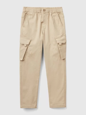 Benetton, Slim Fit Cargo Trousers, size 3XL, Beige, Kids United Colors of Benetton