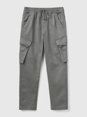 Benetton, Slim Fit Cargo Trousers, size 3XL, Dark Gray, Kids United Colors of Benetton