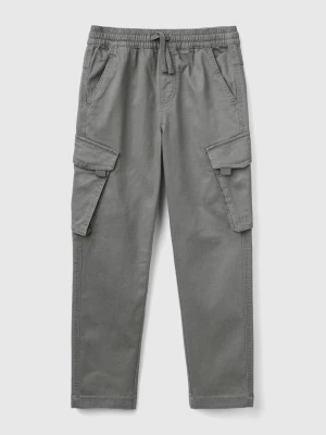 Benetton, Slim Fit Cargo Trousers, size 3XL, Dark Gray, Kids United Colors of Benetton