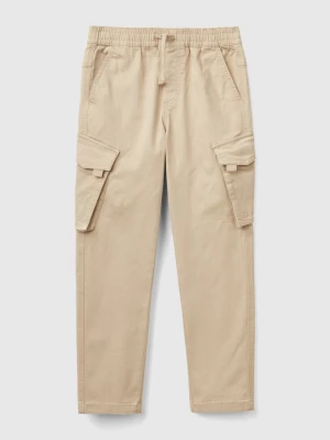 Benetton, Slim Fit Cargo Trousers, size L, Beige, Kids United Colors of Benetton