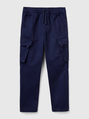 Benetton, Slim Fit Cargo Trousers, size L, Dark Blue, Kids United Colors of Benetton