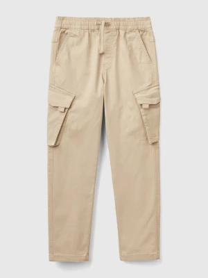 Benetton, Slim Fit Cargo Trousers, size M, Beige, Kids United Colors of Benetton