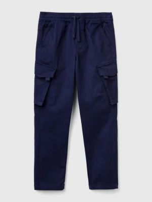 Benetton, Slim Fit Cargo Trousers, size M, Dark Blue, Kids United Colors of Benetton