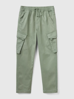 Benetton, Slim Fit Cargo Trousers, size M, Light Green, Kids United Colors of Benetton