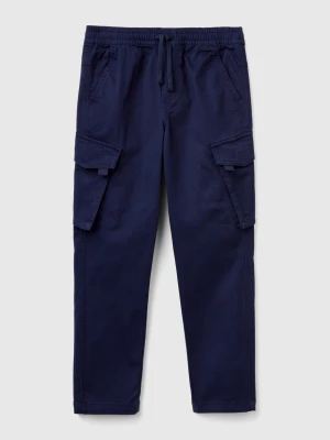 Benetton, Slim Fit Cargo Trousers, size S, Dark Blue, Kids United Colors of Benetton