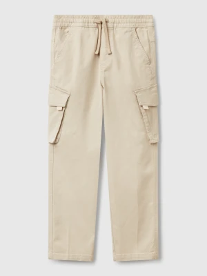 Benetton, Slim Fit Cargo Trousers, size XL, Beige, Kids United Colors of Benetton