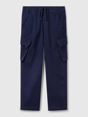 Benetton, Slim Fit Cargo Trousers, size XL, Dark Blue, Kids United Colors of Benetton