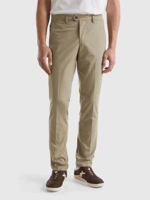 Benetton, Slim Fit Chinos In Light Cotton, size 42, Light Green, Men United Colors of Benetton