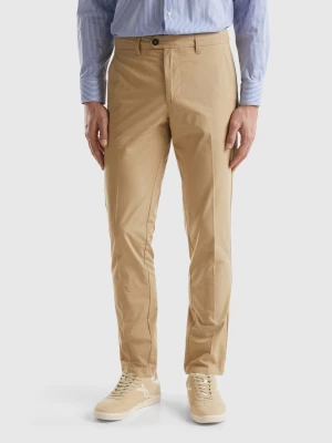 Benetton, Slim Fit Chinos In Light Cotton, size 44, Beige, Men United Colors of Benetton