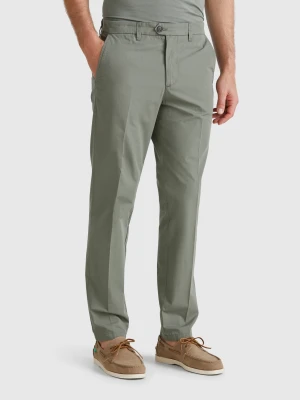 Benetton, Slim Fit Chinos In Light Cotton, size 56, Military Green, Men United Colors of Benetton