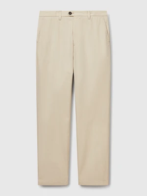 Benetton, Slim-fit Chinos In Lightweight Cotton, Size: 54, Beige, Men United Colors of Benetton