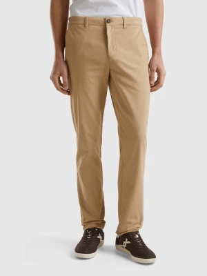 Benetton, Slim Fit Chinos In Stretch Cotton, size 42, Beige, Men United Colors of Benetton